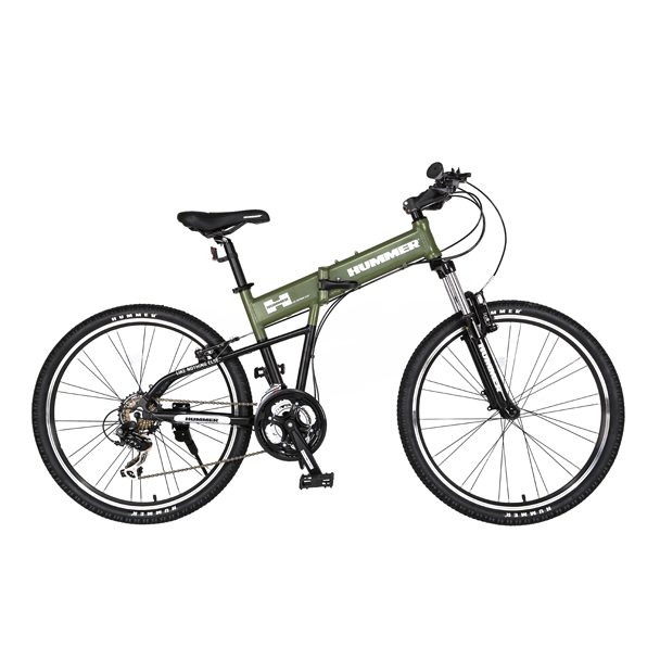 hummer悍马美国通用授权伞兵系列折叠越野自行车26寸21速v刹川藏骑行