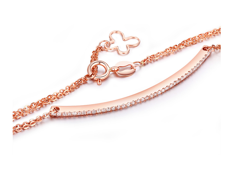 kela珂兰18k金时尚排镶钻石手链情思klsw027057