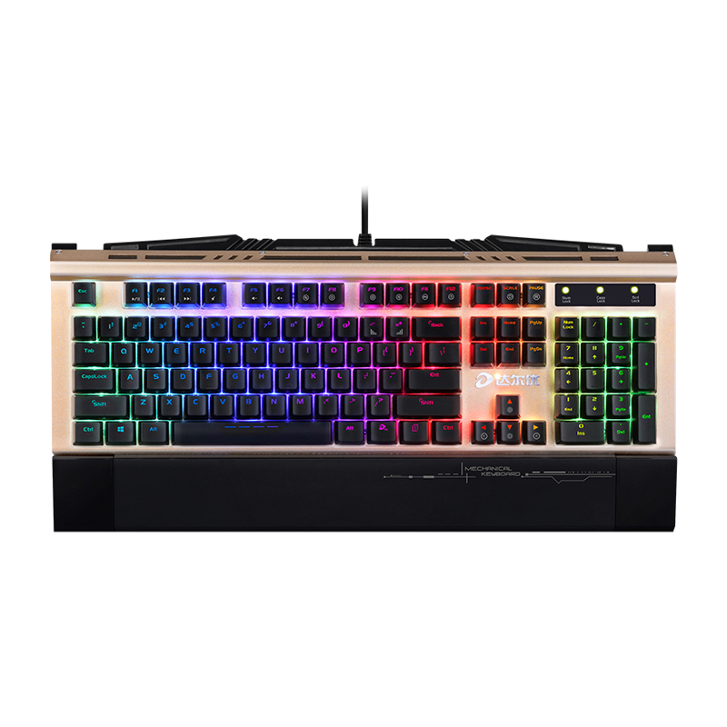 dareu达尔优核金师rgb幻彩版机械游戏键盘青轴黑金