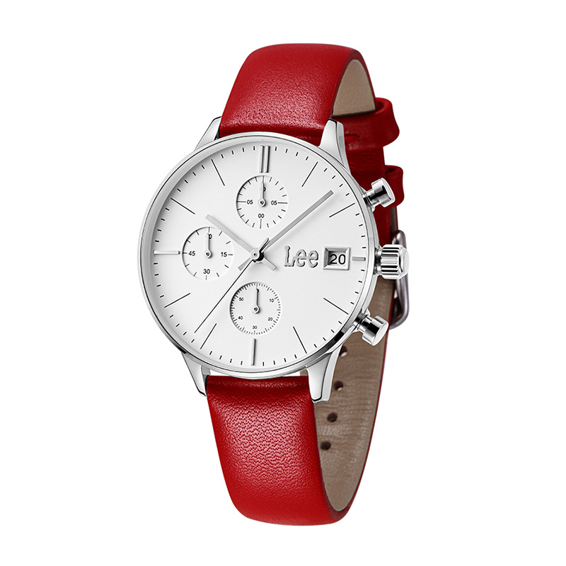 lee 三眼简约计时石英情侣表 lef-m114dsds-7s/lef-f115dsl4-7s