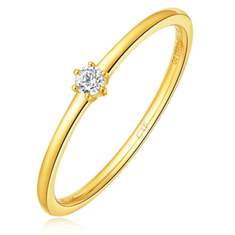 ctf周大福乘风破浪阿正同款18k金戒指钻戒u159096