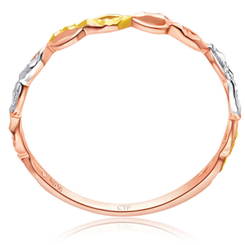 ctf 周大福 精美绕花三色18k金戒指 e119574_东航商城_东方航空积分