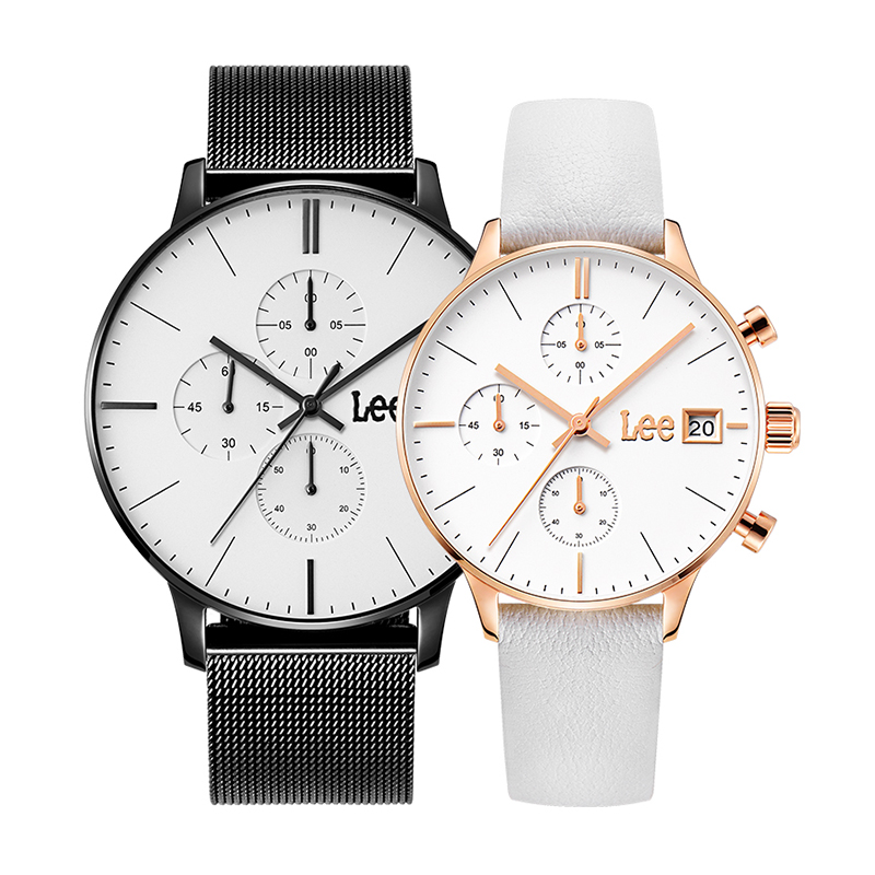 lee三眼石英情侣对表lefm114dbdb7bleff115drl77s