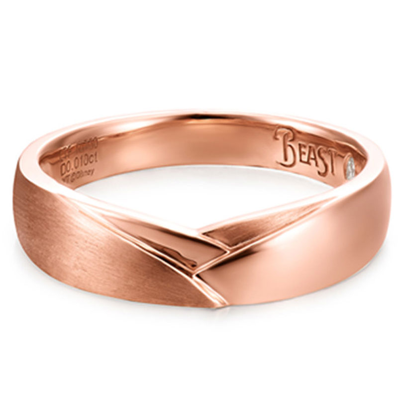 ctf 周大福 美女与野兽 18k金戒指 情侣对戒 钻戒 男 nu1919