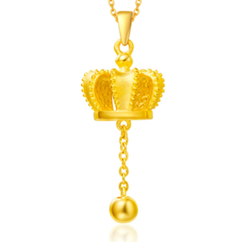 ctf周大福皇冠足金黄金吊坠f188512