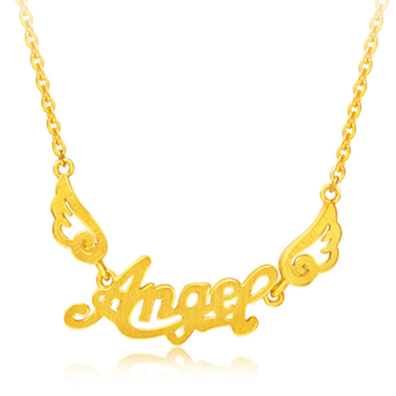 ctf 周大福 婚嫁angel足金黄金项链 计价f160953