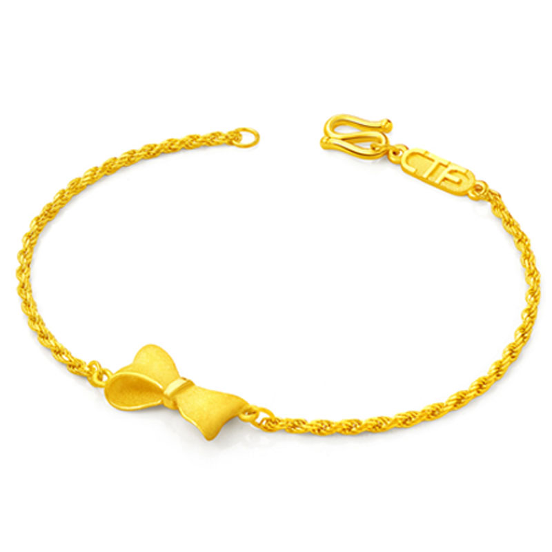 ctf 周大福 蝴蝶结足金黄金手链 f196211_东航商城_东方航空积分兑换