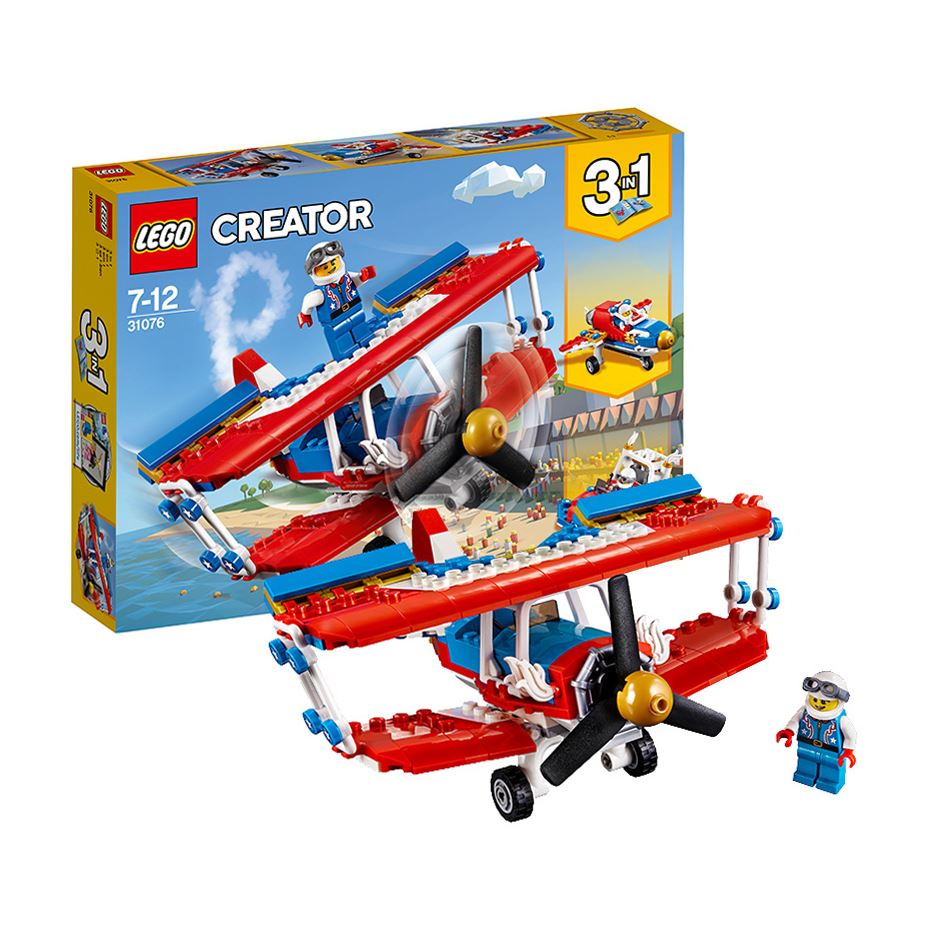 lego乐高creator创意百变系列超胆侠特技飞机31076