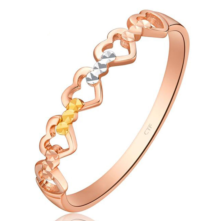 ctf周大福斑斓心形18k金戒指e119752