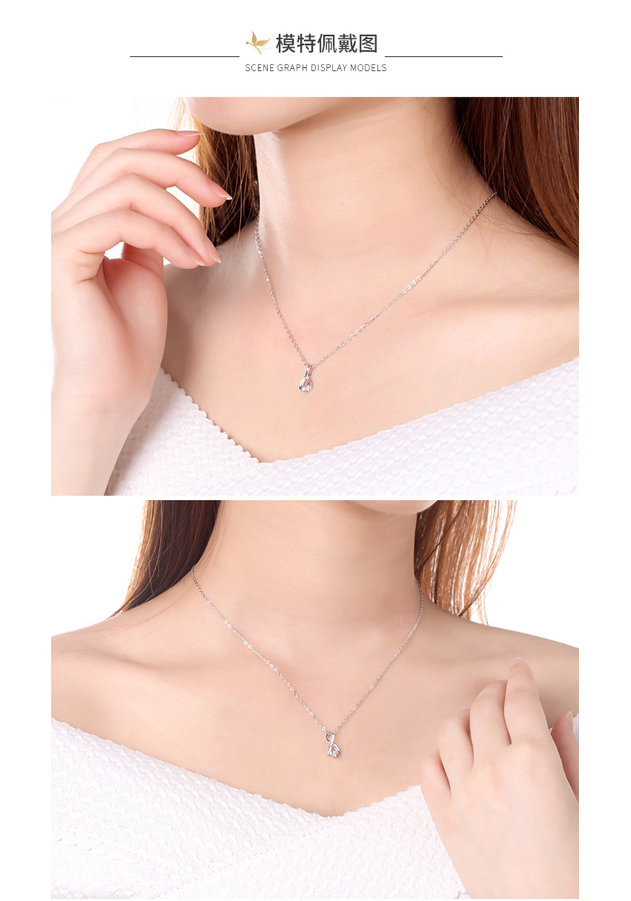 kela珂兰18k金钻石吊坠交叉款单钻13分比心klpw033815