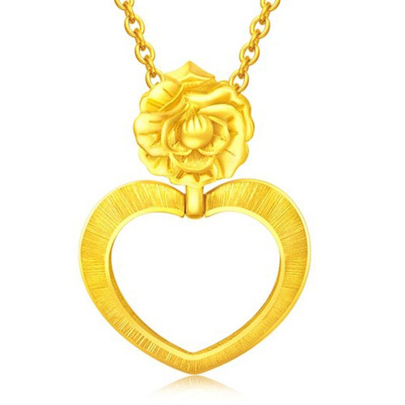ctf 周大福 花月佳期心形康乃馨足金黄金吊坠 f211624_东航商城_东方