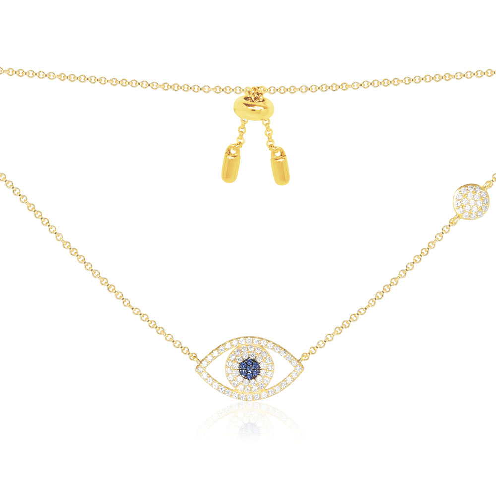 apm monaco 银镶晶钻幸运眼项链 锁骨链 简约个性 时尚颈链 手工微镶