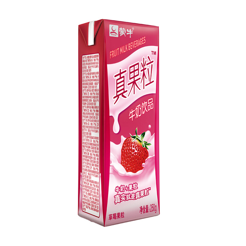 蒙牛 草莓味真果粒牛奶饮品 250g*12盒