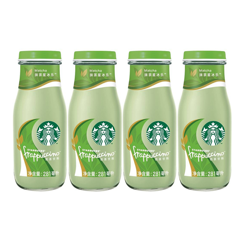 星巴克 星冰乐 抹茶味咖啡饮料 281ml 玻璃瓶*4瓶