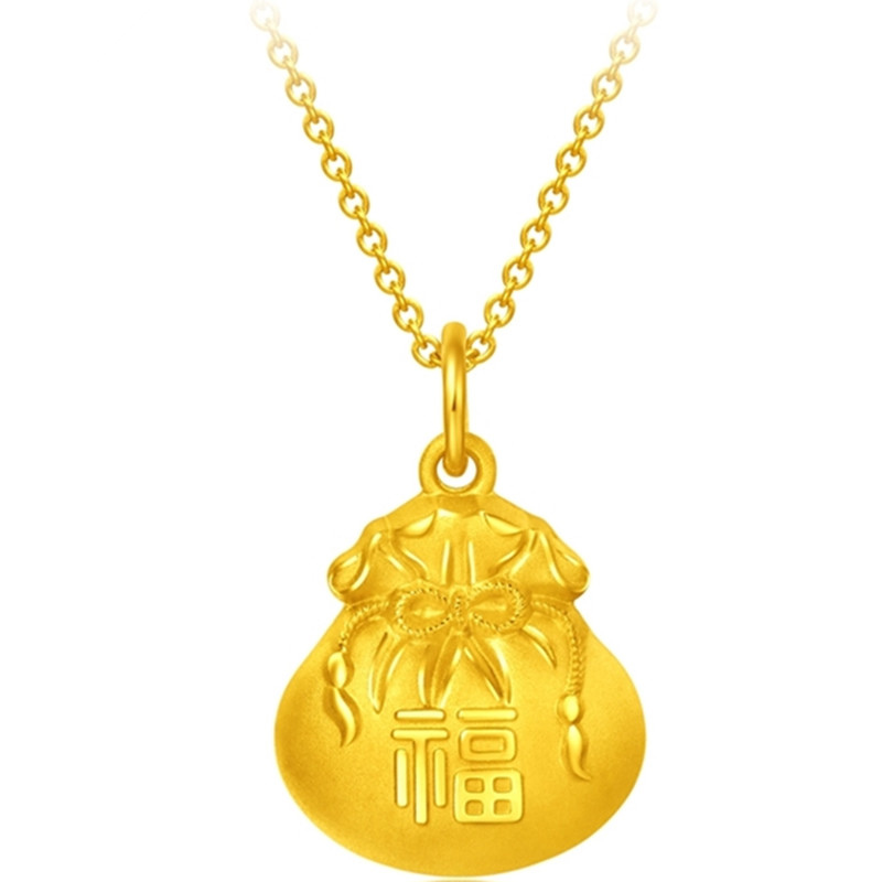 ctf 周大福 福字 福袋黄金 足金吊坠 计价(不含配链) f222788
